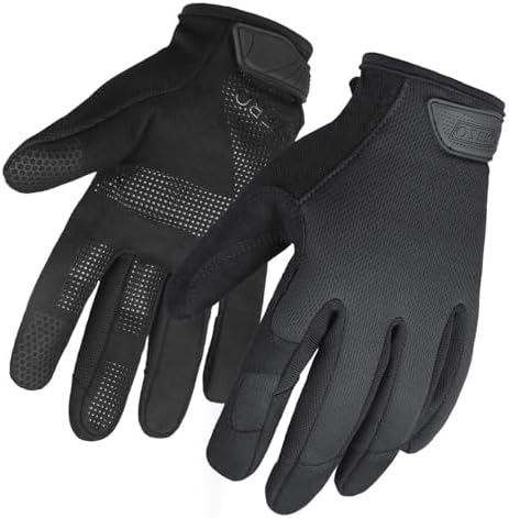 OZERO Work Gloves Men Women, Mechanic Gloves with Touchscreen Grip, Synthetic Leather Palm, Breathable Flex Fit, EN388 Tested