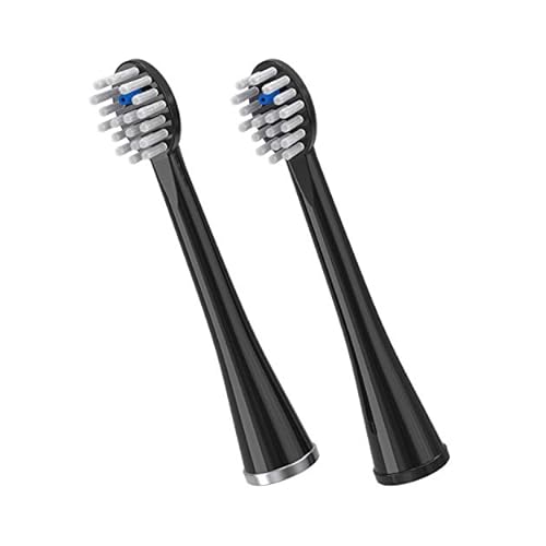 Waterpik Compact Replacement Brush Heads for Sonic-Fusion Flossing Toothbrush SFRB-2EB, No Covers, 2 Count Black