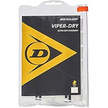 Dunlop Sports Viper-Dry Tennis/Squash/Badminton/Padel OVERGRIP (3-Pack, 12-Pack, 30-Pack Roll) (Black & White Colors) (Ultra Dry and Durable Grip for Ultimate Control)