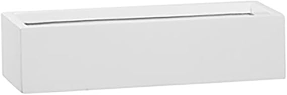 Modern Rectangular White Flower Planter - Fiberstone Low Slim Balcony Planter Box,4" H x 6" W x 15" Lg - by Pottery Pots - The Essentials Series
