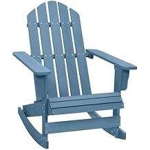 Garden Rocking Chair Blue Solid fir Wood Regular Outdoor Furniture Patio Furniture for Tavern Indoor