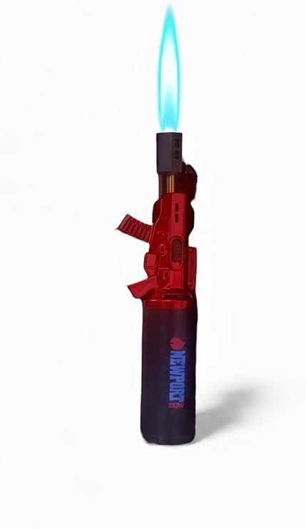 Newport Zero Gun AR Cigar Torch Lighter Refillable Butane Jet Flame with Safety Cap, Adjustable Flame & Wind Resistant Design Heavy-Duty Torch for Cigars, Cooking & Crafts (Red)
