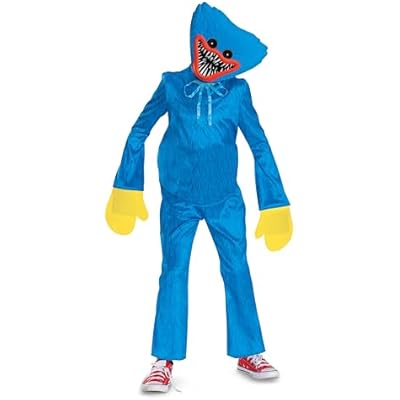 Disguise Huggy Wuggy Costume for Kids, Official Poppy Playtime Costume with Headpiece, Child Size 4-6