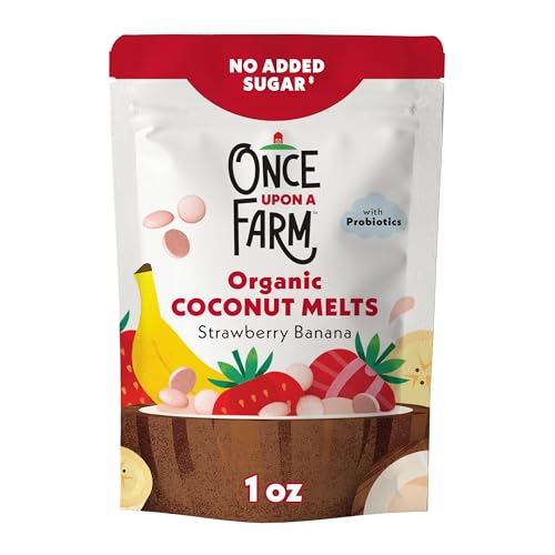 Once Upon a Farm Organic Coconut Melts, Strawberry Banana, 1oz