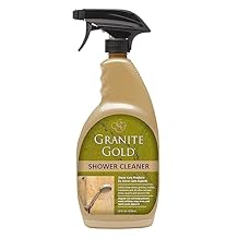 Granite Gold Shower Cleaner Spray for Quartz, Granite, Marble, Ceramic, and Other Stone Tub Surfaces, Made in the USA, 24 Ounces, Gold