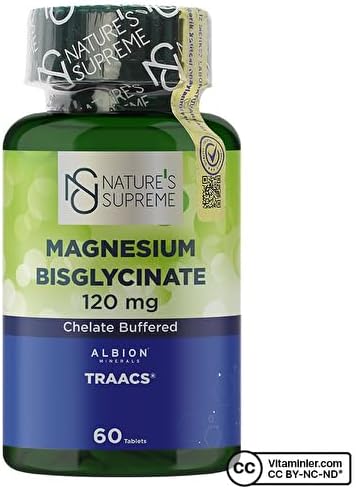 Natures Supreme Magnesium Bisglycinate 120 Mg 60 Tablet AROMASIZ Renkli