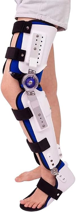 Knee Orthosis Support Brace Joint Stabilizer, Hinged Knee Brace Fracture Fixed Guard Splint Leg Protector Fully Adjustable Calf Ankle Foot Fixed Bracket
