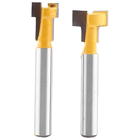 T-Slot Router Bit Set, 3/8 & 1/2 Cut Diameter, 1/4 Shank