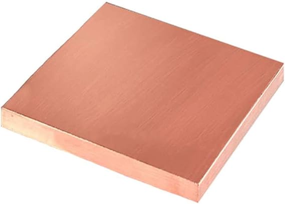 Pure Copper Sheet 99.9% Pure Copper Block T2 Copper Flat Bar Width 20 mm / 0.8 Inch Thickness 20 mm Length 100 mm