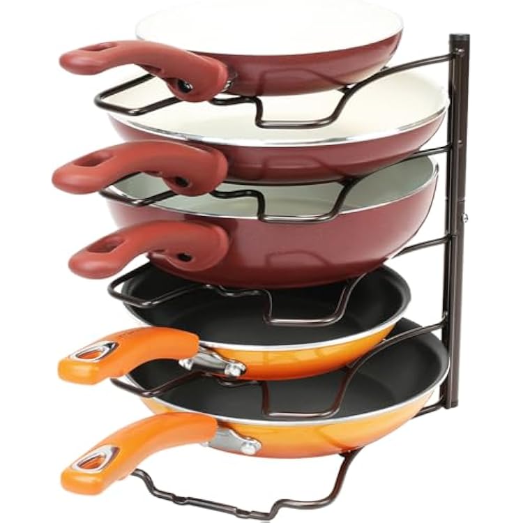 Deco Brothers Pan Organizer Rack for Kitchen Cabinet and Counter, Bronze