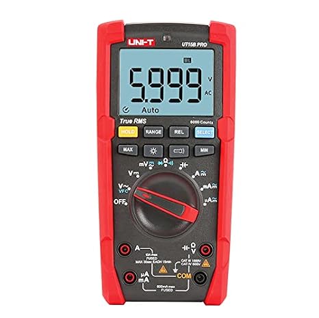 UNI-T Uni-Trend Multimeter clamp Meter UT15B Pro UT17B Pro UT18B PRO True RMS Auto Range Digital Multimeter Anti-Burn VFC Hz Capacitor Resistor Electrician Multi Meter(UT15B Pro)