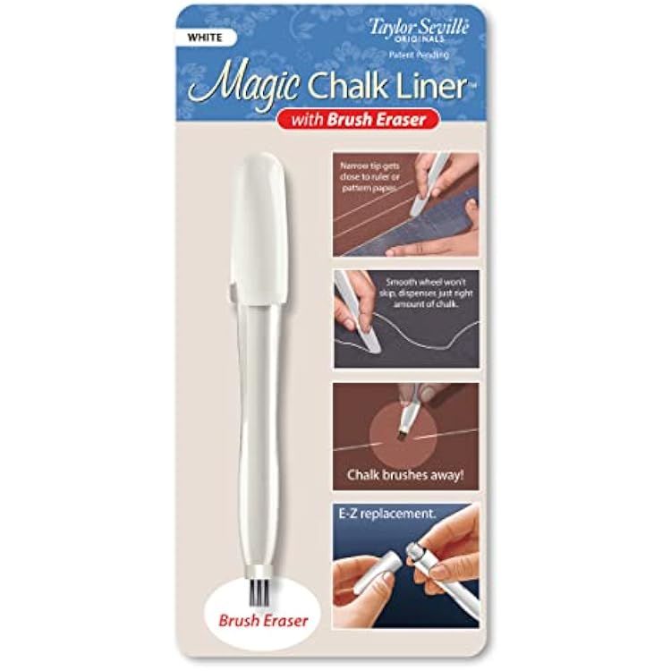 Taylor Seville Magic Chalk Liner with Brush Eraser-White