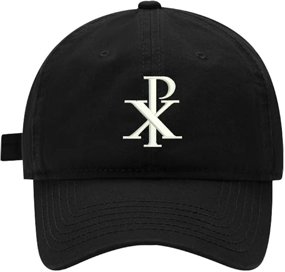 Mens Baseball Caps Embroidered Chi Rho Christian Adjustable Washed Cotton Dad Hat