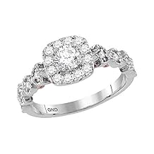 14kt Two-tone White Rose Gold Womens Round Diamond Solitaire Bellina Bridal Wedding Engagement Ring 3/4 Cttw (I1 clarity; G-H color)