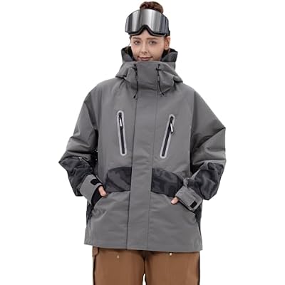 SNOWVERB Reflective Camo Snowboard Jacket Waterproof Insulated Ski Jacket Hooded Winter Snow Coat Men Women