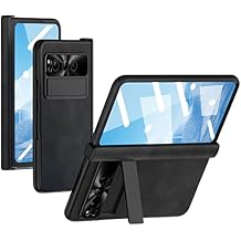 Ultra Thin Case for Google Pixel Fold, Hinge Protection Back Cover Supports Wireless Charging Screen Protector Luxury Case,Black