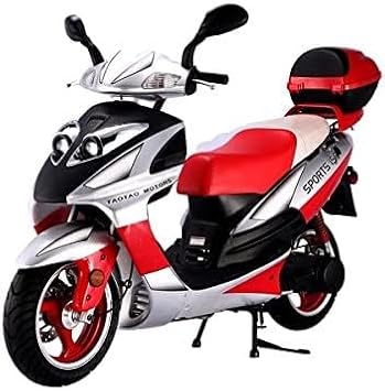 HHH Lancer 150cc Scooter Gas Moped Street Bike 150cc Motorcycle Adult and Youth 12'' Aluminum Wheels (White) (Extra Large)