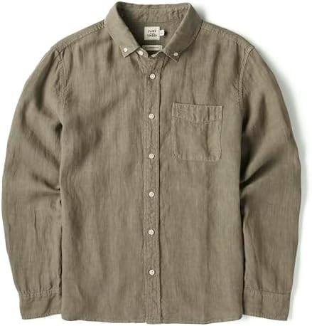 Huckberry Flint and Tinder Linen Long Sleeve Button Down Mens Shirt