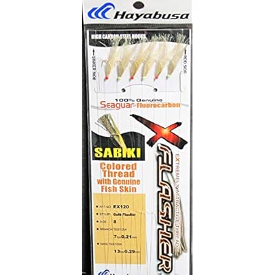 Hayabusa EX120-8 Gold Flasher 6-Hook Sabiki Rig