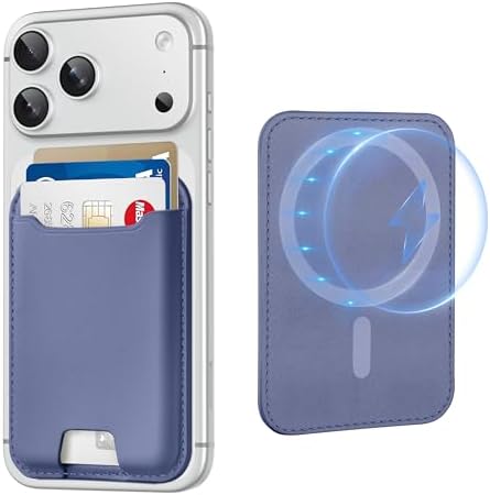 TopMade for Magsafe Wallet, Strongest Magnetic Card Holder for iPhone 17, iPhone 1615141312 Series, Leather Magnetic Phone Wallet with Powerful Magnet, Card RFID Blocking, Fit 4 Cards, Purple