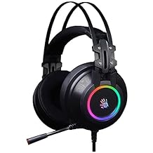 Bloody G528C Wired RGB Gaming Headset, 7.1 Virtual Surround Sound, Noise Cancelling Microphone with Braided USB Cable, On-Ear Volume Control for FPS MMO Games