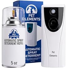 Automatic Cat Deterrent Spray - Contactless Behavior Correction - Motion Activated Sensor Air Burst - Odorless - Non-Staining - Versatile Placement Dog & Cat Repellent Spray Indoor