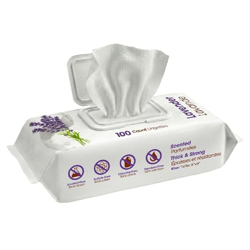 Best Pet Supplies 8 x 9 Large Dog Wipes - Cleaning and Deodorizing for Paws and Coat - Gentle Formula with Lavender Vitamin E for Puppies and Cats - 100 Count
