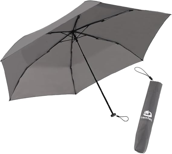 comfox Folding Umbrella, Lightweight, 3.9 oz 110 g, 39-inch 99 cm Diameter, Portable, Compact, One Action Opening/Closing, Highly Water Repellent, Safety Reflective Material/Ferrule, Unisex