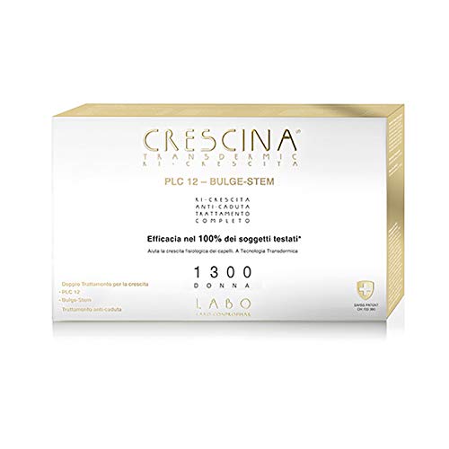 Crescina Complete Treatment Transdermic Re-Growth PLC12 BULGE STEM ANTI-LOSS Strong Hair 1300 WOMAN 40 14  14  12 Vials