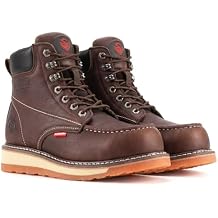 SUREWAY 6 Mens Heavy Duty Soft/Composite/Steel Toe Work Boots for Men,Comfortable & Durable,GoodyearWelt,Full Grain Leather,Oil/Slip Resistant,Wedge Moc Toe Industrial Construction Boots/Shoes