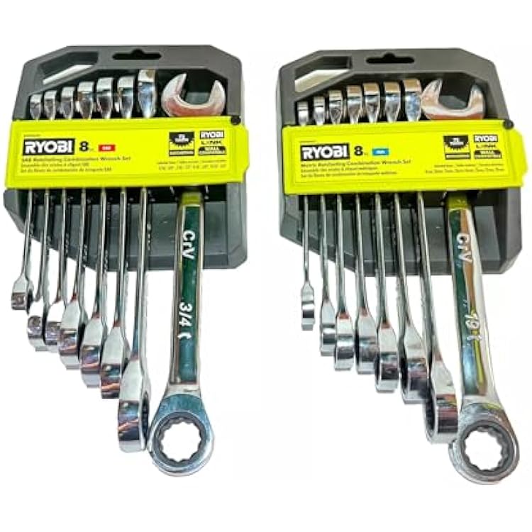 Ryobi 16 PC. SAE & Metric Ratcheting Combination Wrench Set