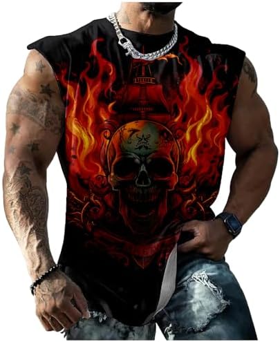 Sleeveless T Shirts for Men Muscle Tank Top Summer Funny Bodybuilder Workout Gym Tank Tops Comfy Tank Tops