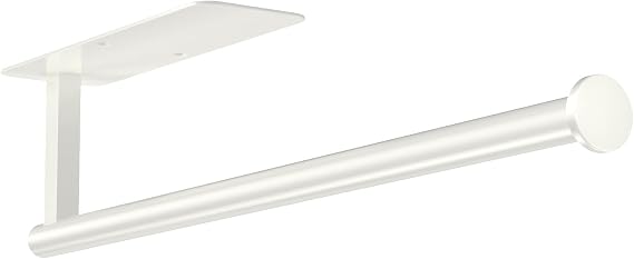 ASTOFLI White Paper Towel Holder Wall Mount, Under Cabinet Paper Towel Holder White, Self Adhesive Under Cabinet No Drilling, Stick On Paper Towel Holder Rv, Kitchen Decor