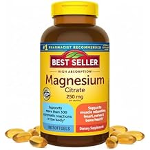 Nature Magnesium Citrate 250 mg (180 Softgels) | + Essential Vitamins & Dietary Supplements | Supports Muscle Relaxation, Nerve, Heart & Bone Health