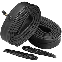 FANSPRO 2 Pack of 24 Inch Bike Tube 24x1.75 1.95 2.10 2.125 2.20 2.25 2.30 2.35 2.40 Heavy Duty Bicycle Tube with 2 Tire Levers,32mm Schrader Valve Premium Quality Butyl Inner Tube