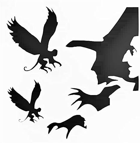 Wicked Witch Flying Monkey Reusable Sturdy Stencil Clear Custom Cut Plastic Sheet Template Cutout Sign DIY Supplies for Airbrush Painting Drawing 1-8x8 inch
