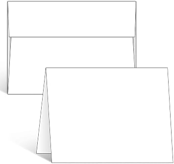 Ohuhu Blank White Cards and Envelopes 100 Pack - 4.25" x 5.5" Heavyweight Folded Cardstock and A2 Envelopes for DIY Greeting Cards Wedding Birthday Invitations Baby Shower Thank You Cards and More