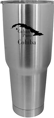 Cohiba Cuban Cigar Themed Etched 30oz Stainless Steel Tumbler