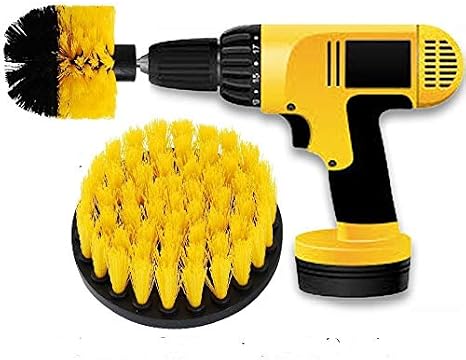 Drill Brush - 3" 4" Powered Medium Stiffness Bristles Scrubbing Scrubber Cleaning Kit for Bathroom Tile Showers Tubs Carpet Kitchen Porcelain Pool Marble