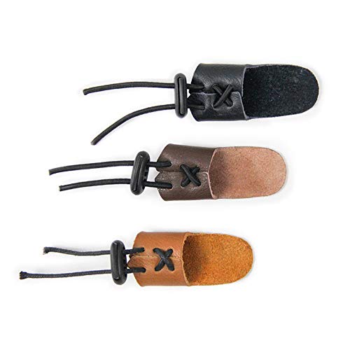 Obert 3pcs Mongolian ArcheryThumb Finger Protector Leather Finger Guard Tab Adjustable Finger Ring for Hunting Shooting Target