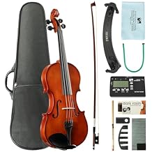 1/4 Violin for Beginners with Solid Wood, Violin Full Set for Students with Case and All Accessories Included, Violin Instruments for Kids & Adults Starter Violins (Amadeus)