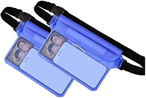 Hotechs Waterproof Pouch Dry Bag Case/Sport Waterproof Case,Snowproof Pouch,for iPhone 6S Plus,Samsung Galaxy and Accessories (Blue-2Pack)