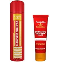 Arvazallia Hydrating Argan Oil Hair Mask and Clarifying Shampoo with Revitalizing Essential Oils Bundle - Professional Deep Cleansing and Deep Conditioner Treatments for Amazing Looking Hair