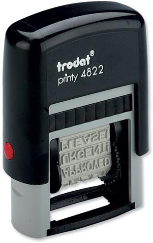 Trodat 4822 Printy Self-Inking 12 Message Stamp, Red Ink
