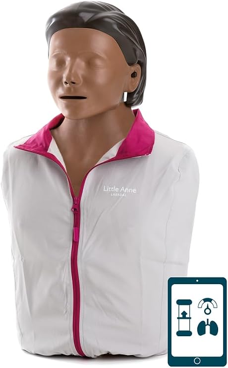 Laerdal Little Anne QCPR Dark | Adult CPR Manikin with Feedback - Bluetooth Connectivity & App Compatible