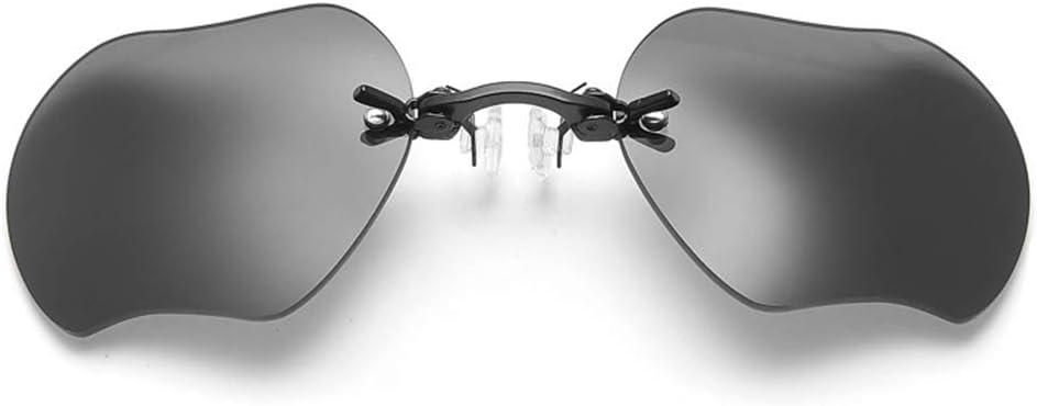 YAMEE Retro Round Clip-On Nose Sunglasses Matrix Morpheus Movie Rimless Clamp Glasses, 4 Colors
