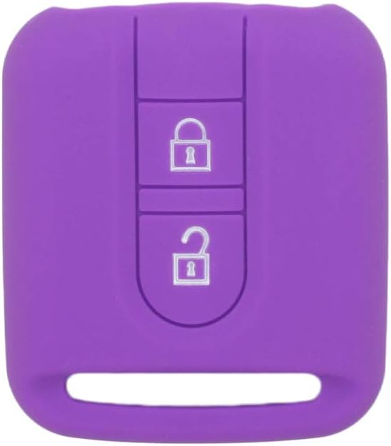 Silicone Cover Protector Case Holder Skin Jacket Compatible with NISSAN 2 Button Remote Key Fob CV9502 Purple