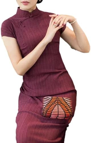 Womens Chinese Dress - Elegant Traditional Chinese Cheongsam Women Girls Cotton Linen Retro Dress Qipao