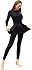 IMEKIS Women Muslim Swimsuits One Piece Modest Burkini Swimwear Islamic Long Sleeve Full Cover Rash Guard ​Bathing Suits