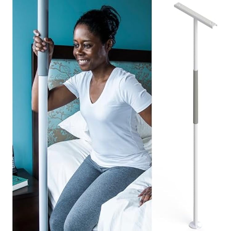 HEALTHCRAFT SuperPole, 8-Feet Tension-Mounted Floor to Ceiling Grab Bar, Stand Assist Transfer Pole for Seniors, Safety Pole for Bedroom, Bathroom & Living Room 300 Lbs. Capacity